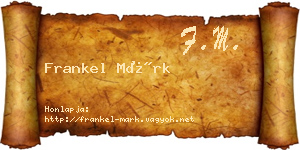 Frankel Márk névjegykártya