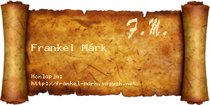 Frankel Márk névjegykártya